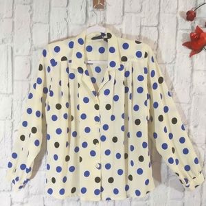 Jennifer Moore Polka Dots Button Down Shirt